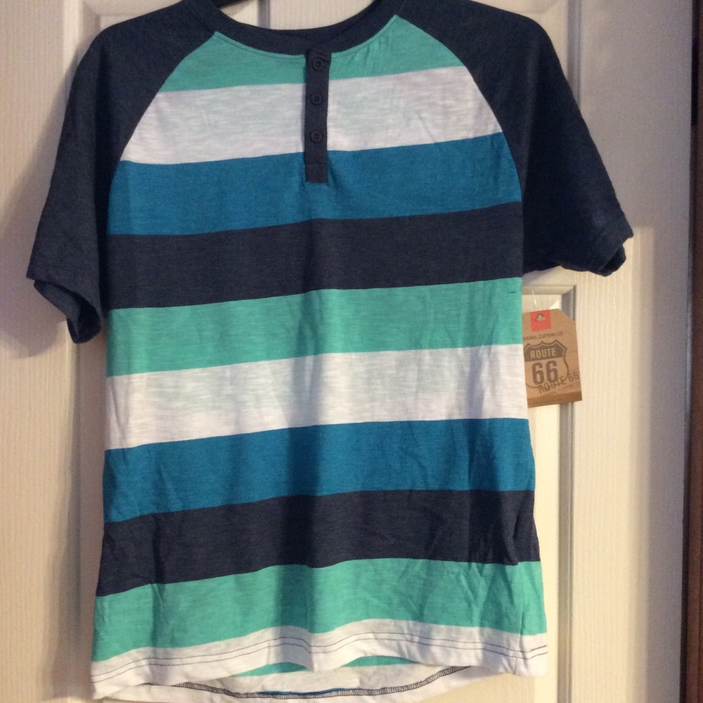 Large men's striped blue shirt